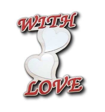 מסגרת אותיות עץ דגם "WITH LOVE" עם 2 תמונות בעיצוב אישי