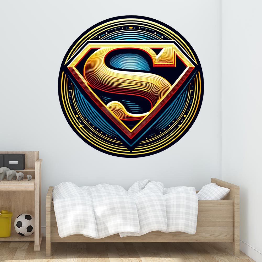 מדבקות קיר גדולות דגם לוגו סופרמן 4