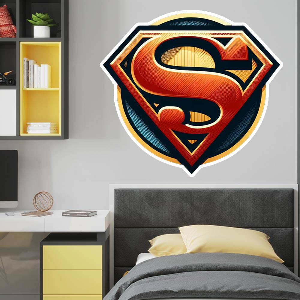 מדבקות קיר גדולות דגם לוגו סופרמן 5