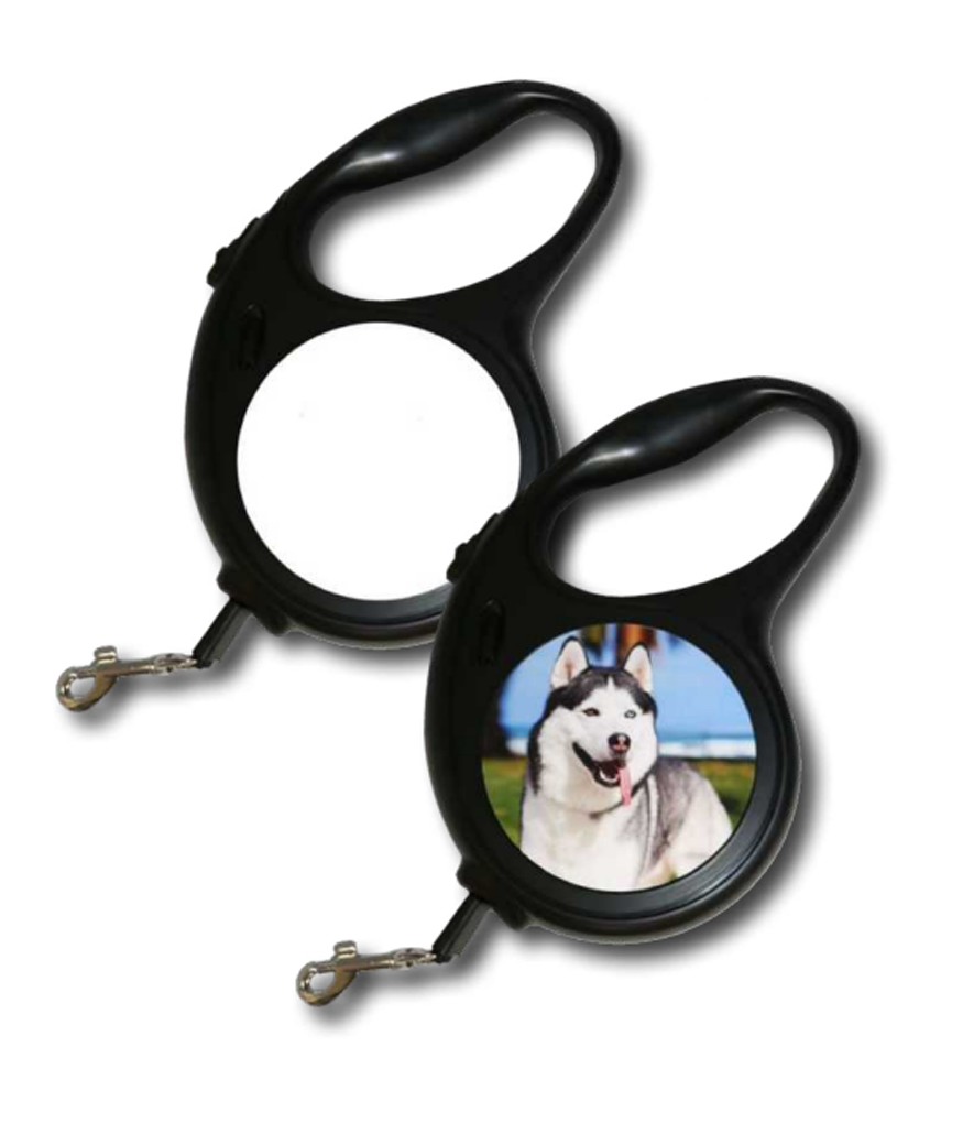 רצועת פלקסי לכלב עם תמונה בעיצוב אישי בשני הצדדים