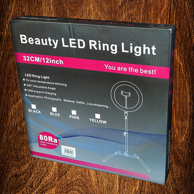 רינג לייט גדול ואיכותי מבית 'Beauty Led Ring Light' עם חצובה 2 מטר