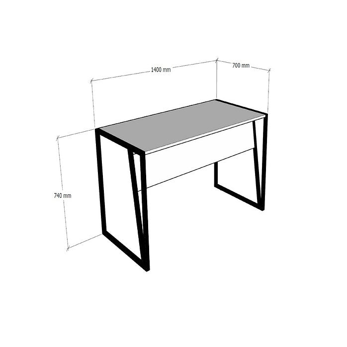Cunda - שולחן עבודה - צבע אלון-שחור - משלוח חינם