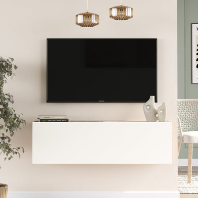 Sivon צבע אורן משולב לבן- FR12-S מזנון טלוויזיה צף מבית HOMAX - משלוח חינם