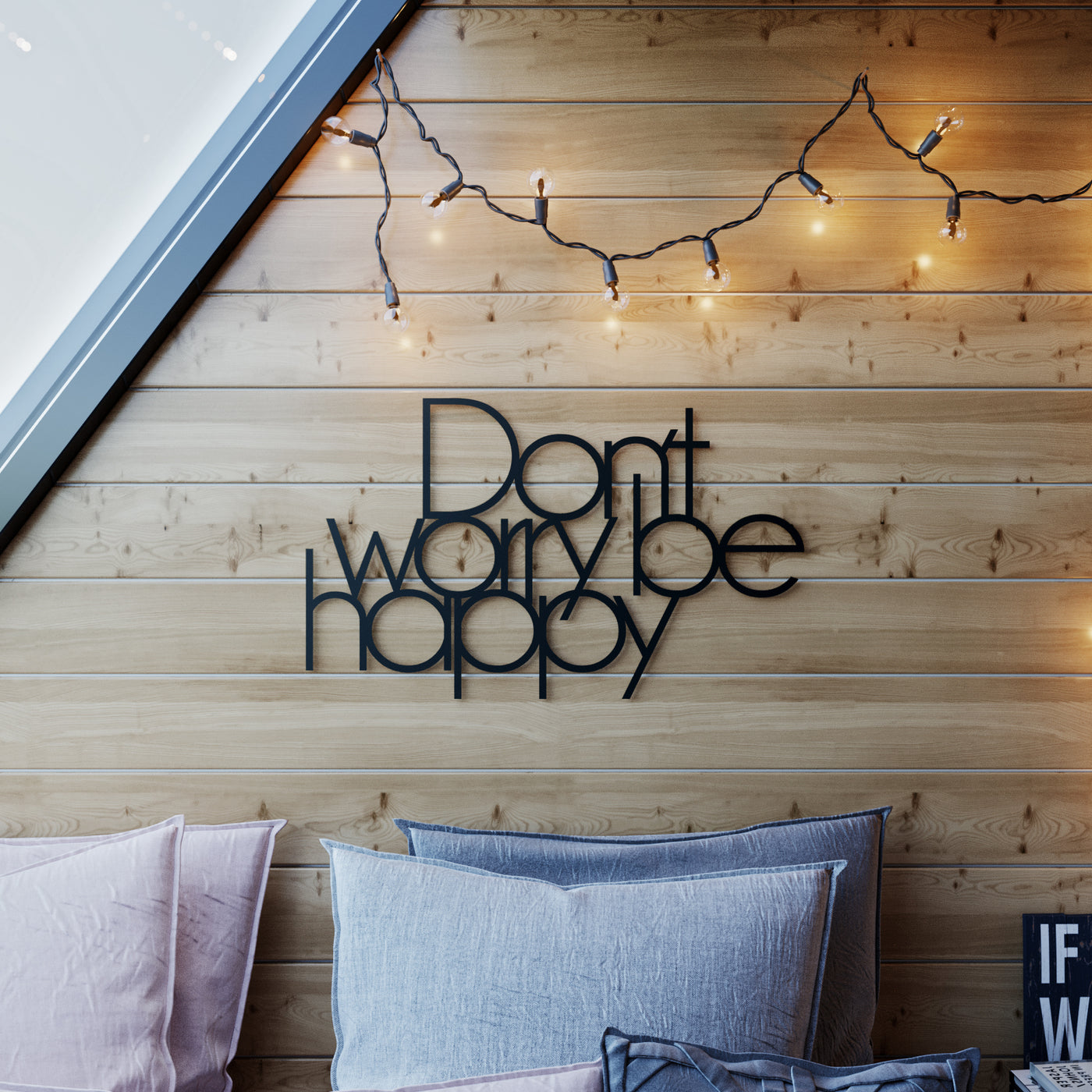 דקורציה לקיר ממתכת Don’t worry be happy LA13- מבית HOMAX משלוח חינם