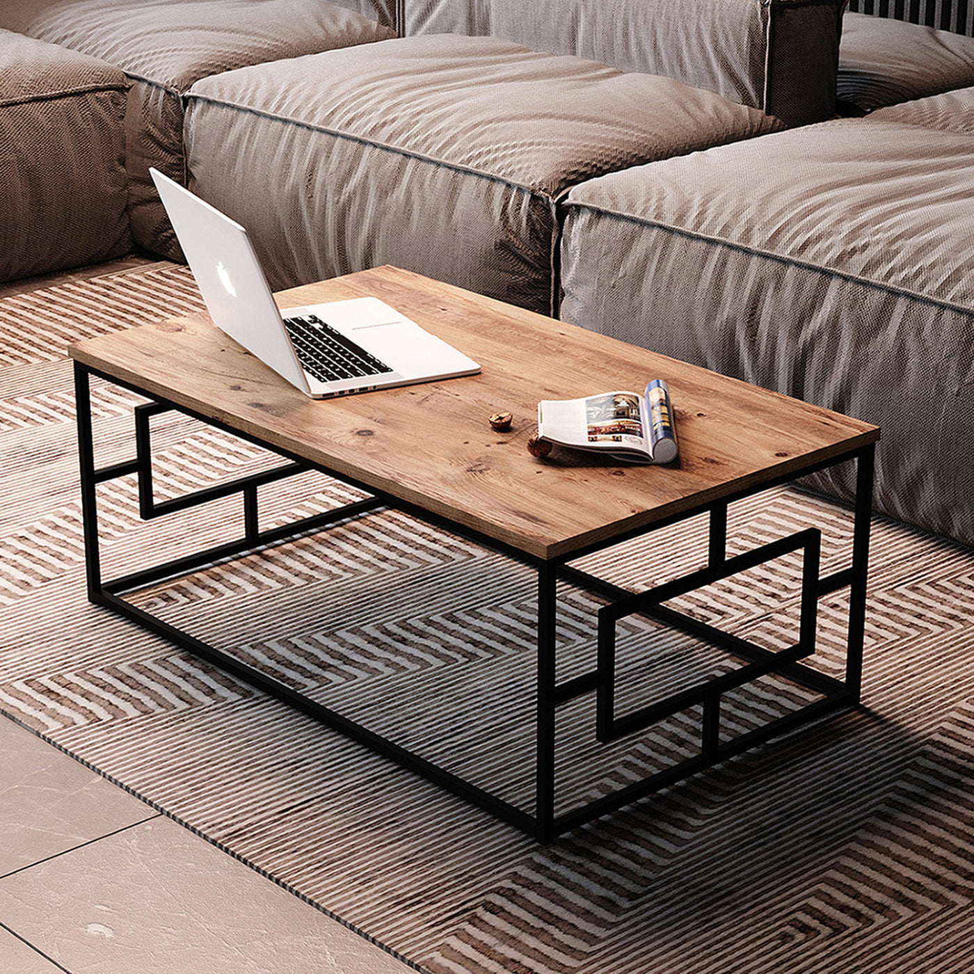 שולחן קפה מעוצב Bren VG12 צבע אורן- מבית HOMAX משלוח חינם
