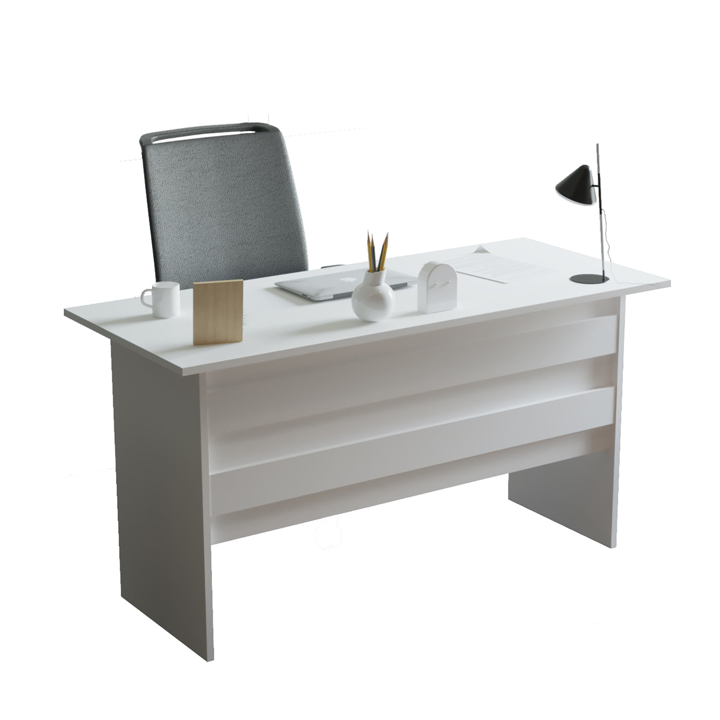 שולחן עבודה stone VO1-W צבע לבן- מבית HOMAX משלוח חינם