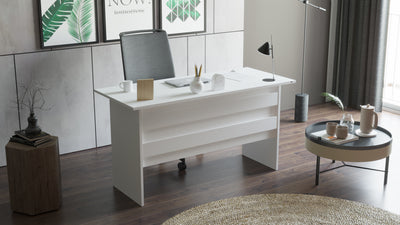 שולחן עבודה stone VO1-W צבע לבן- מבית HOMAX משלוח חינם