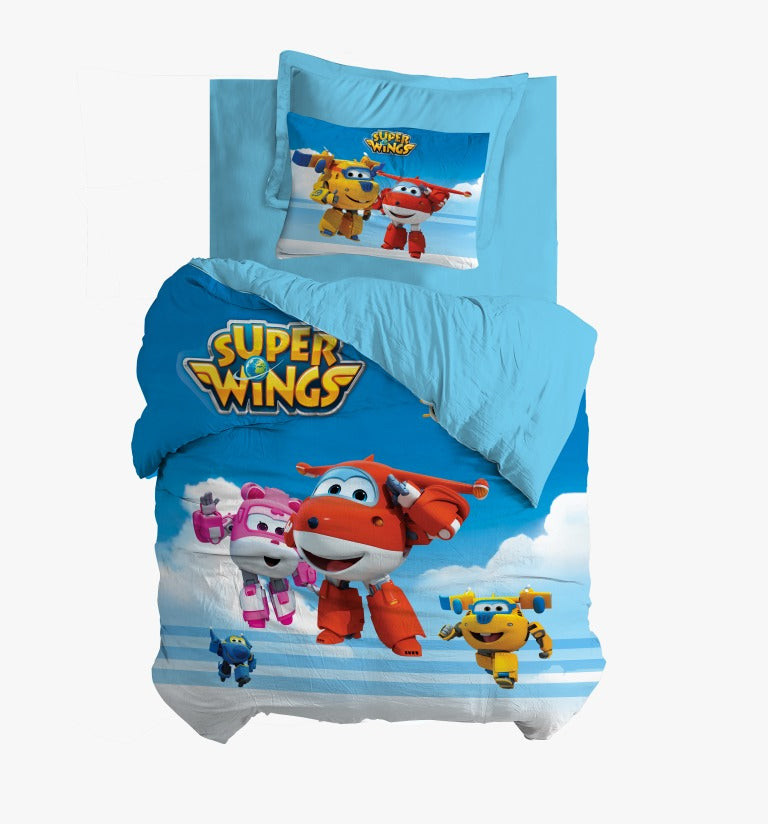 סט מצעים מיטה וחצי דגם מטוסי על בשמיים