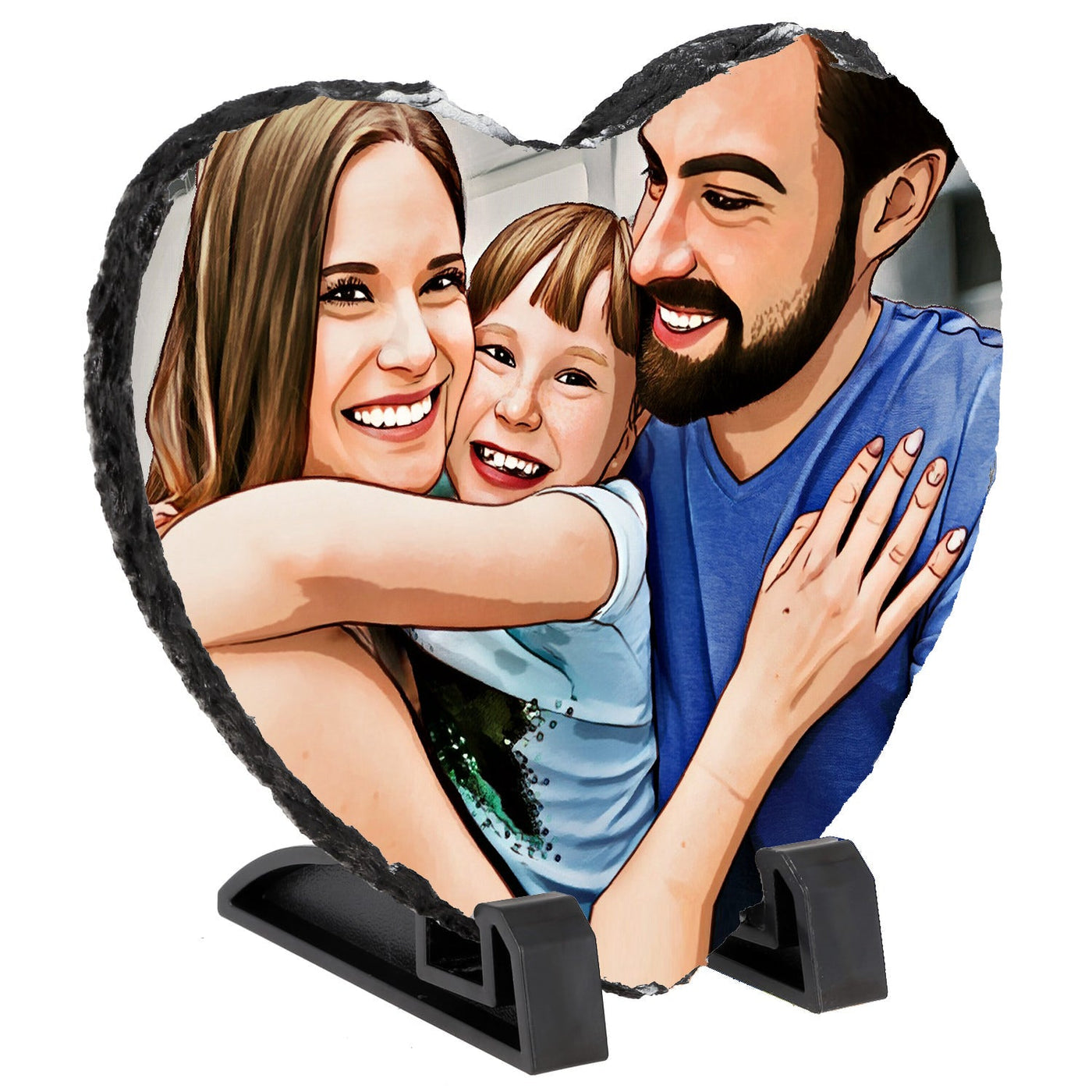 אבן בזלת מאויירת דגם לב - 20X20 ס"מ - Baby Coupon