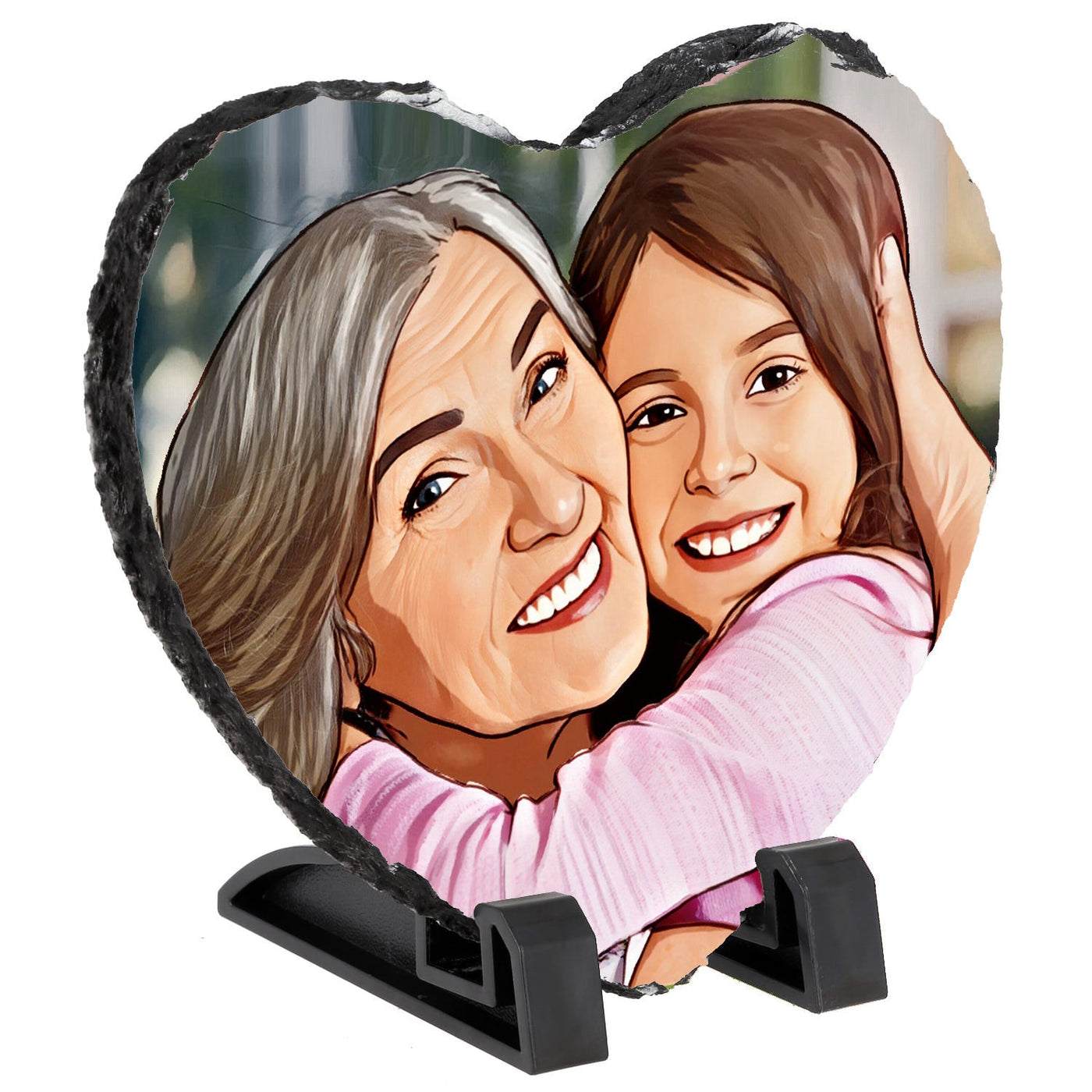 אבן בזלת מאויירת דגם לב - 20X20 ס"מ - Baby Coupon