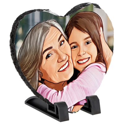 אבן בזלת מאויירת דגם לב - 20X20 ס"מ - Baby Coupon