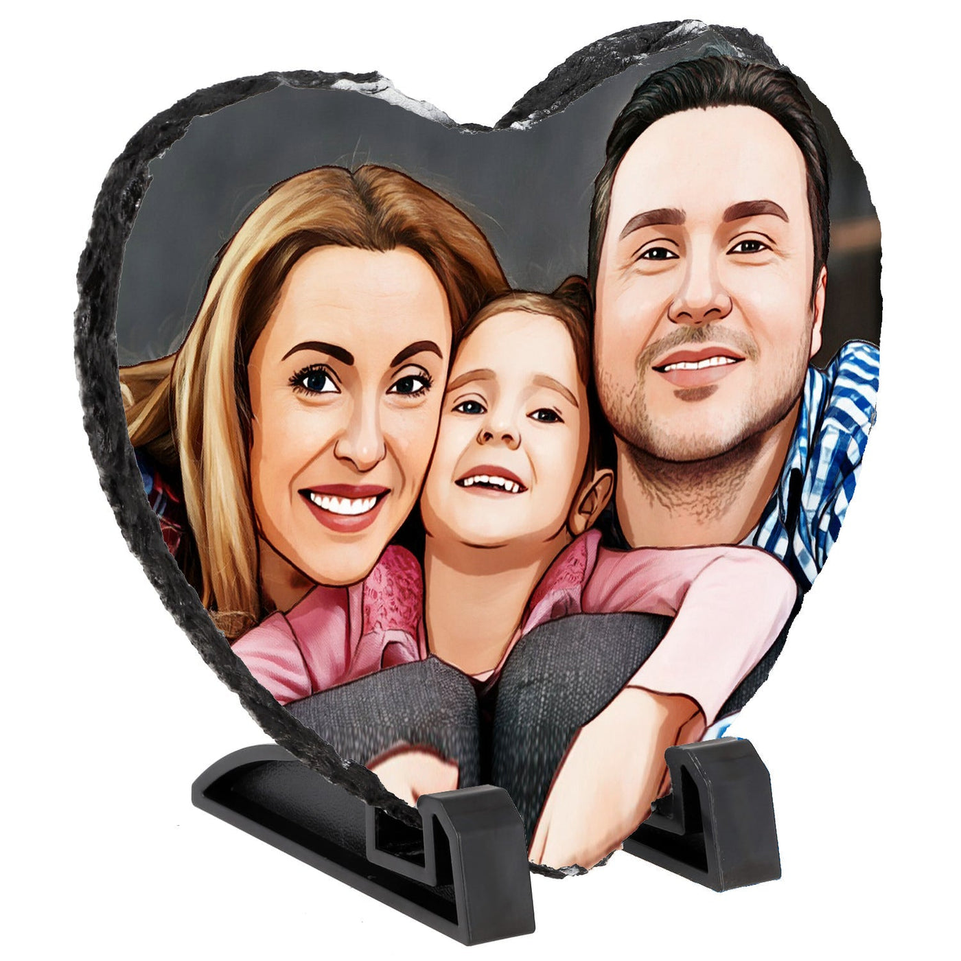 אבן בזלת מאויירת דגם לב - 20X20 ס"מ - Baby Coupon