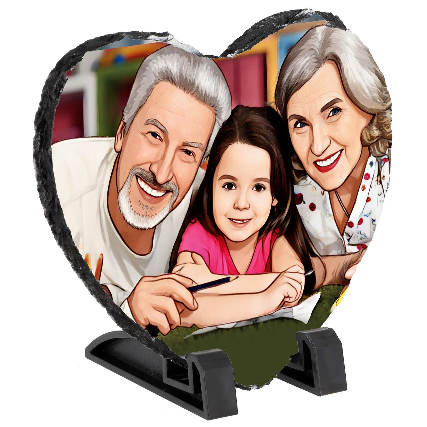אבן בזלת מאויירת דגם לב - 20X20 ס"מ - Baby Coupon