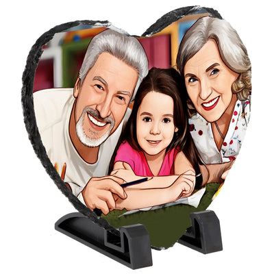 אבן בזלת מאויירת דגם לב - 20X20 ס"מ - Baby Coupon