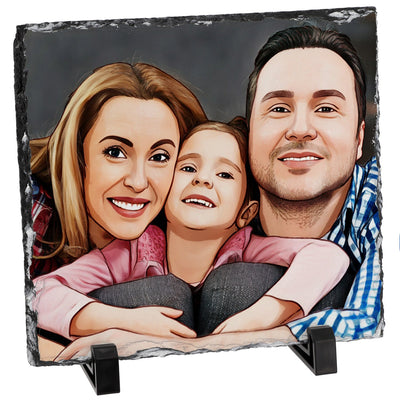 אבן בזלת מאויירת דגם ריבוע - 15X15 ס"מ - Baby Coupon