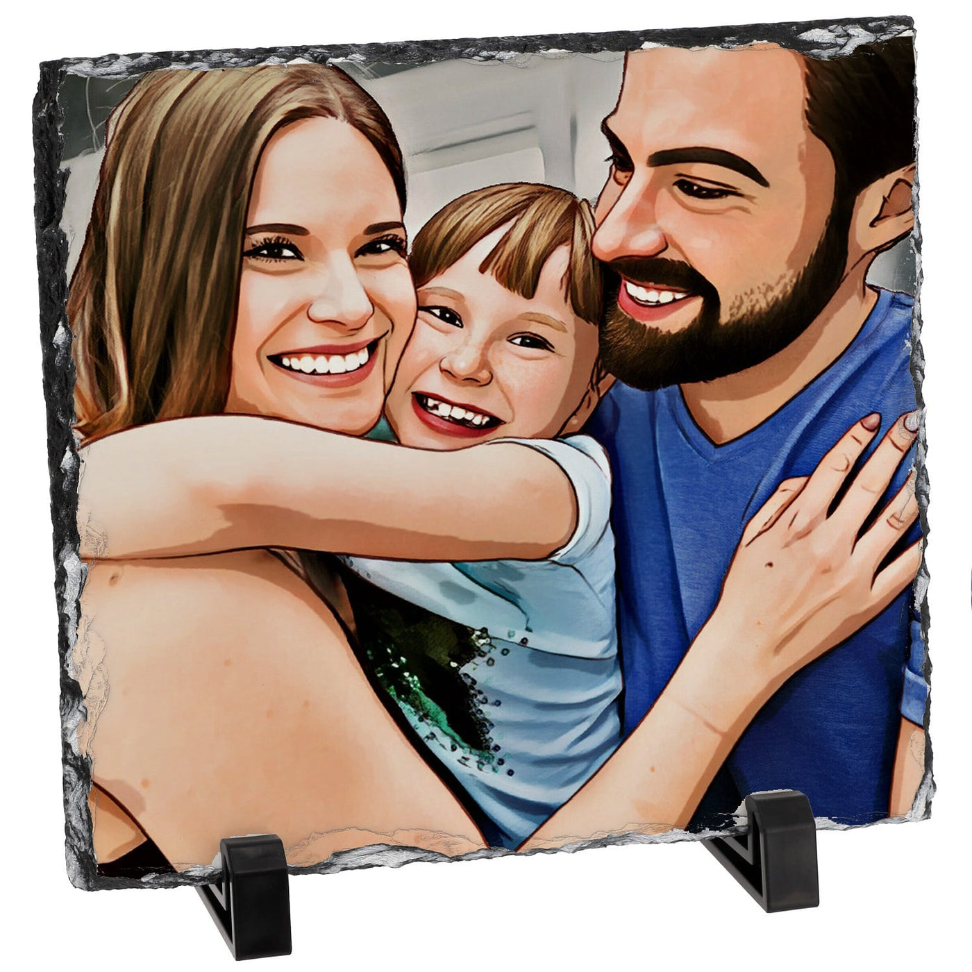 אבן בזלת מאויירת דגם ריבוע - 15X15 ס"מ - Baby Coupon