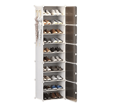 ארונית נעליים מודולארית עם 10 תאים ודלתות שקופות במבצע! - Baby Coupon