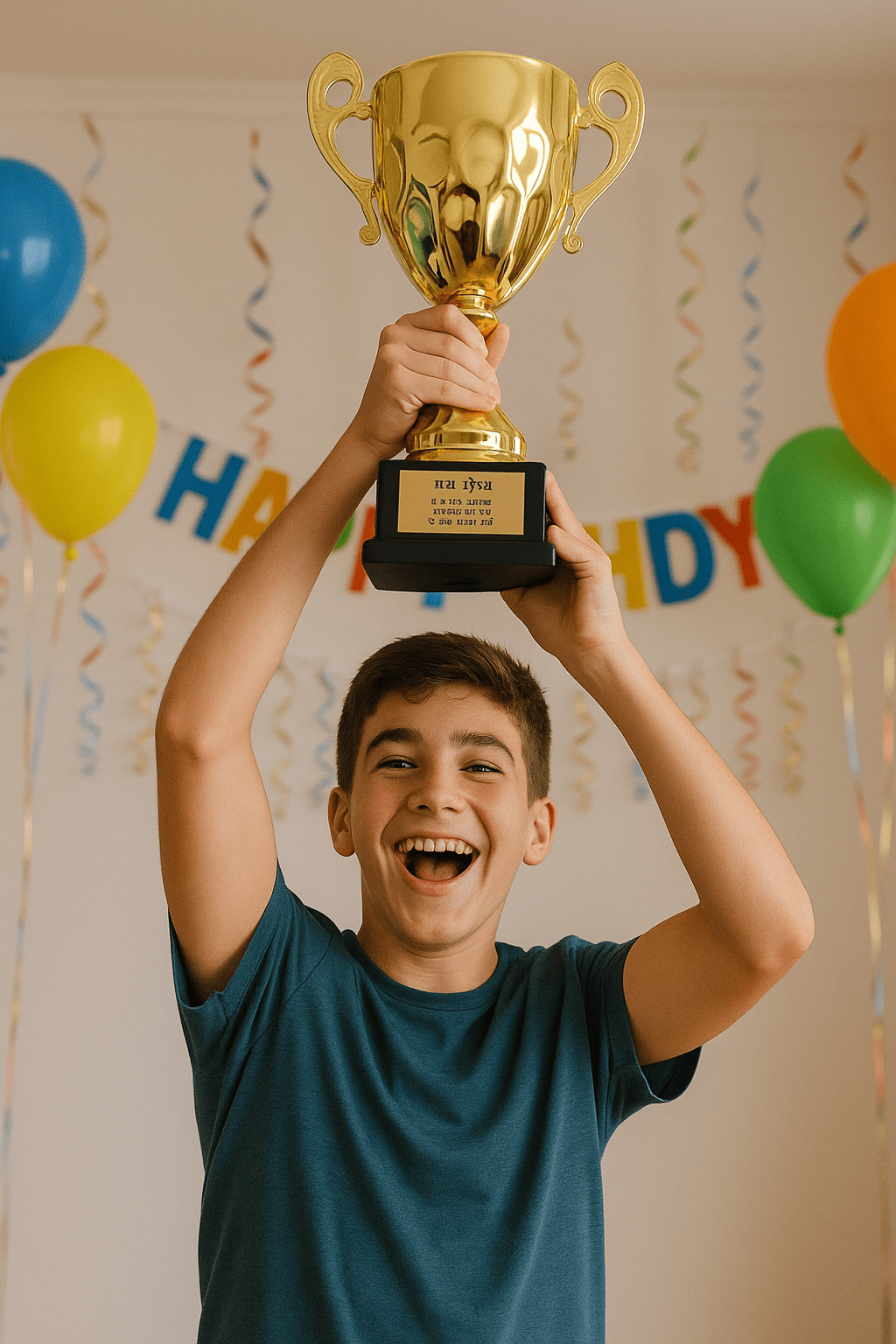 גביע מצוינות עשוי מתכת יוקרתי צבע זהב כולל הקדשה אישית מוטבעת על לוחית - Baby Coupon
