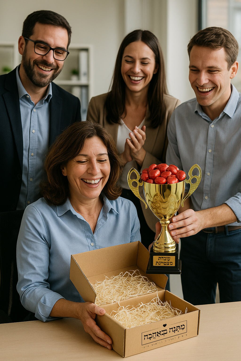 גביע מצוינות עשוי מתכת יוקרתי צבע זהב כולל הקדשה אישית מוטבעת על לוחית - Baby Coupon