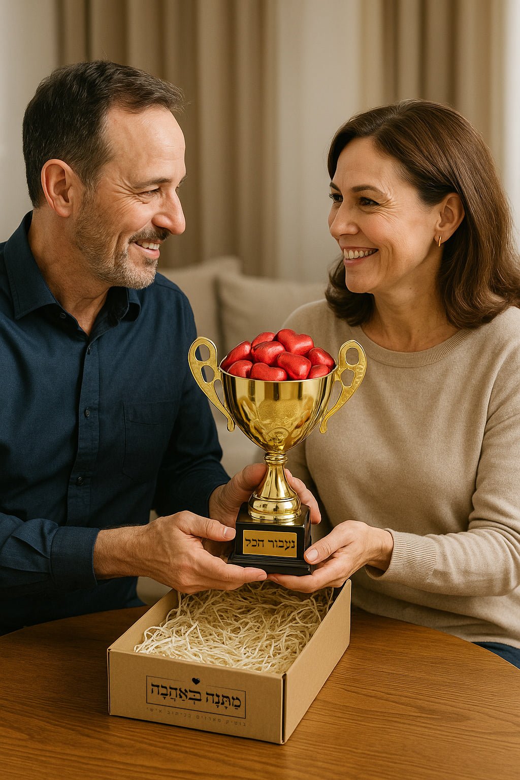 גביע מצוינות עשוי מתכת יוקרתי צבע זהב כולל הקדשה אישית מוטבעת על לוחית - Baby Coupon