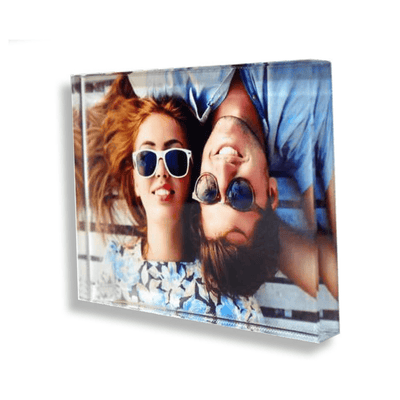 קריסטל זכוכית עם תמונה והקדשה אישית - פינות ישרות - Baby Coupon