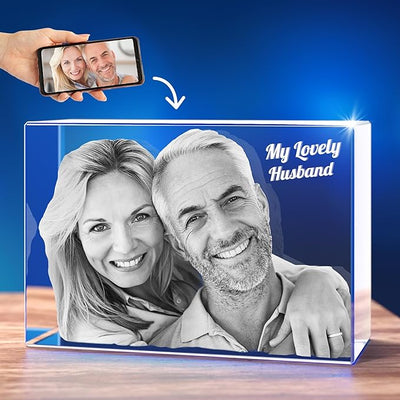 קריסטל זכוכית עם תמונה והקדשה אישית - פינות ישרות - Baby Coupon