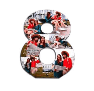 מספרים מעץ + רגל ניקל עם תמונה בעיצוב אישי - Baby Coupon