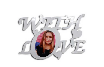 מסגרת מתכת WITH LOVE עם תמונה בעיצוב אישי - דגם עיגול - Baby Coupon