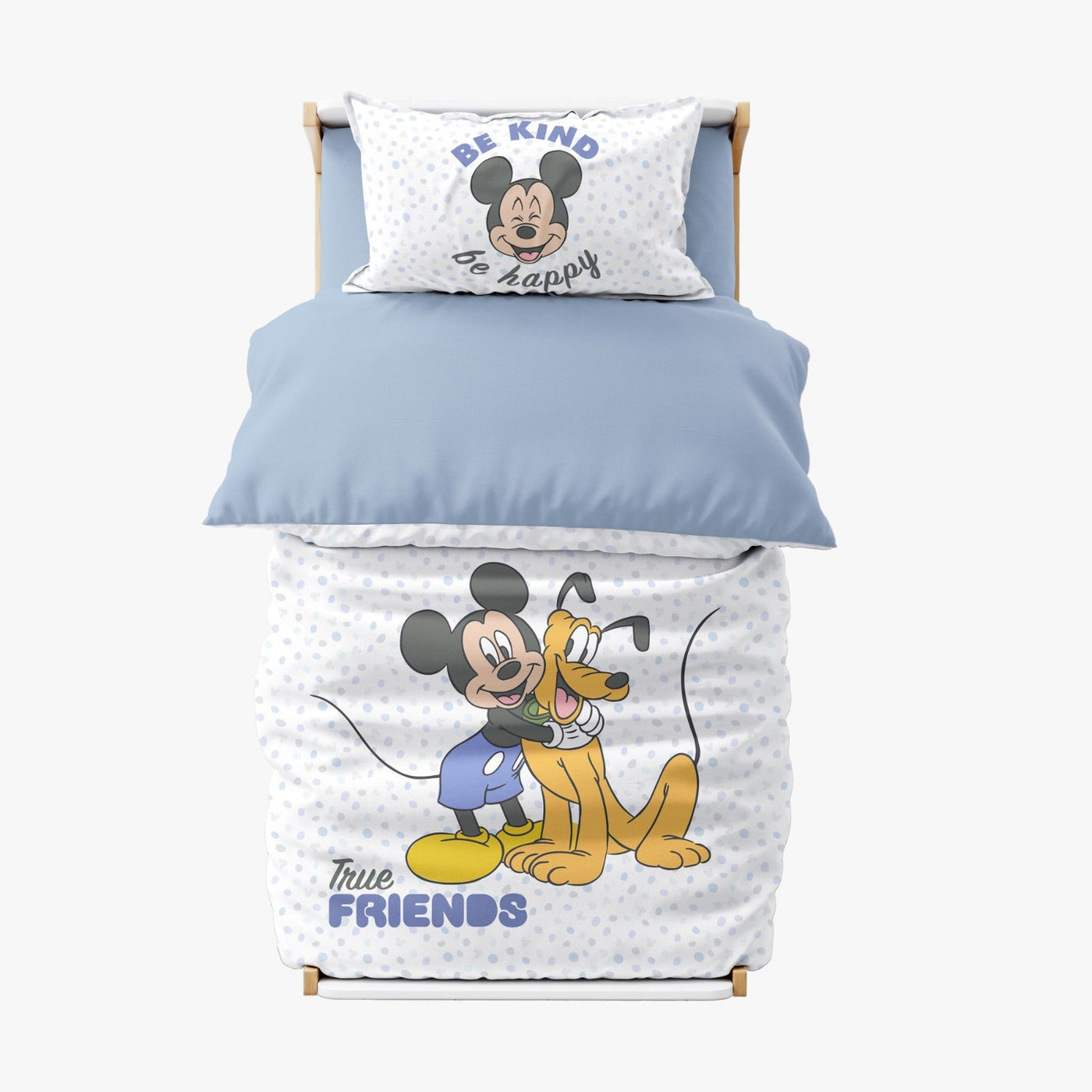 סט מצעים למיטת מעבר 100% כותנה דגם מיקי ופלוטו - Baby Coupon