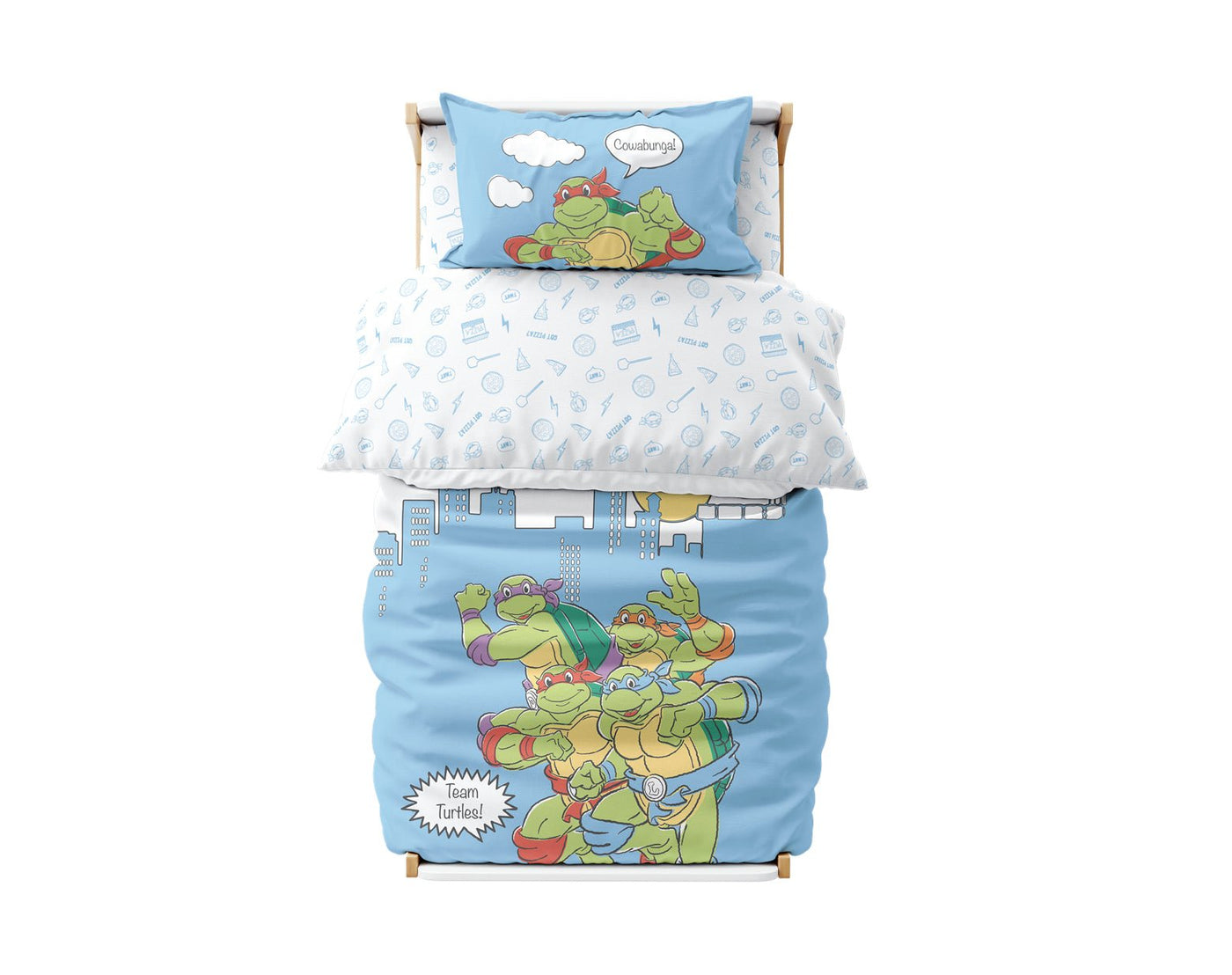 סט מצעים למיטת מעבר דגם צבי הנינג'ה ביט - Baby Coupon