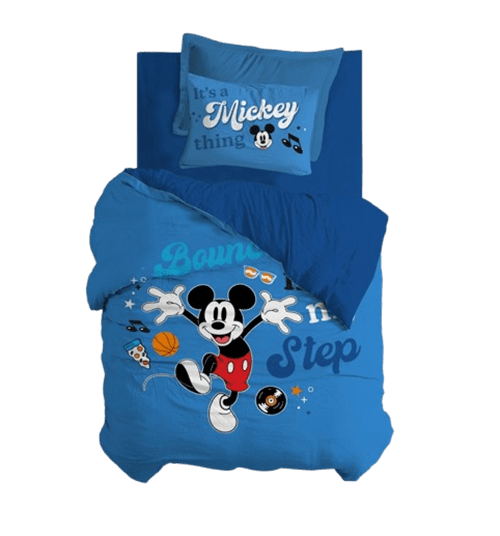 סט מצעים מיטה וחצי 100% כותנה דגם מיקי כדורסל - Baby Coupon