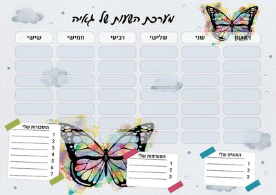 סט מוצרים עם שם הילד/ה בעיצוב פרפר - Baby Coupon