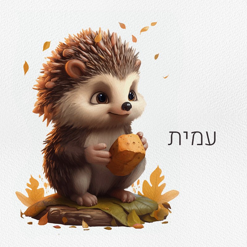 סט מוצרים עם שם הילד/ה בעיצוב קיפוד - Baby Coupon