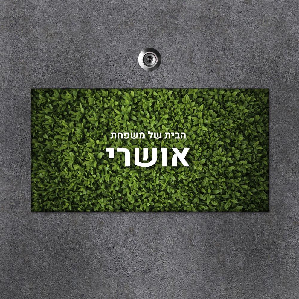 שלט מגנטי מלבני מעוצב לדלת הבית בכיתוב אישי - דגם פריחת העלים - Baby Coupon