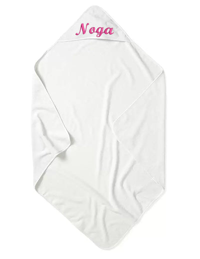 מגבת קפוצ'ון לתינוק 100% כותנה מלטפת ומפנקת עם רקמת שם הילד/ה