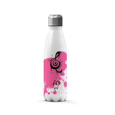 בקבוק תרמי איכותי שומר קור / חום עם שם אישי- דגם גרפיטי ורוד מפתח סול