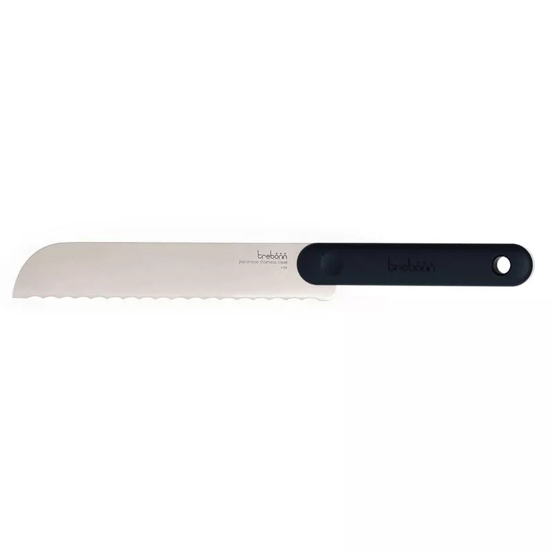 סכין לחם Stainless steel עם ידית לא מחליקה בצבע שחור 20 ס"מ
