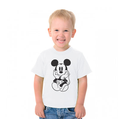 חולצת טי מעוצבת ילדים / מבוגרים - מיקי מאוס שחור לבן