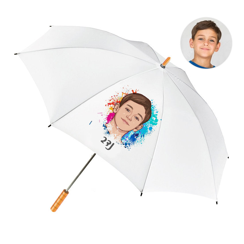מטרייה מעוצבת עם איור אישי ושם