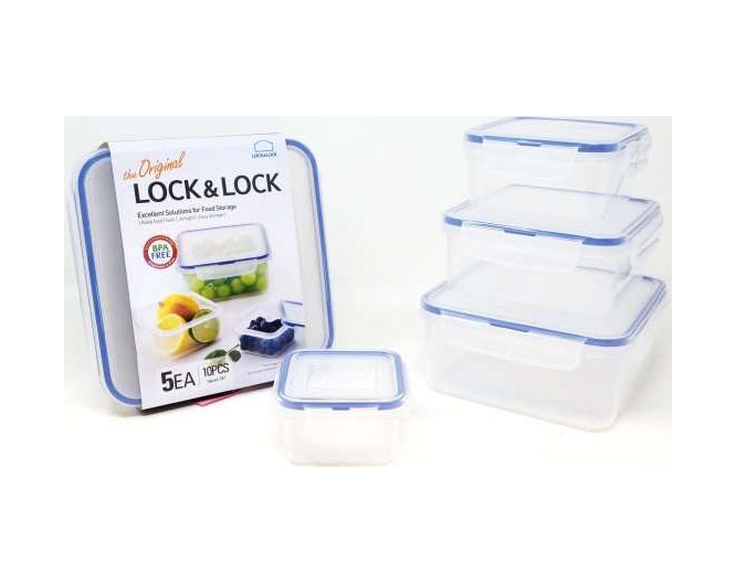 סט 5 קופסאות אחסון הרמטיות של Lock & Lock כולל משלוח חינם