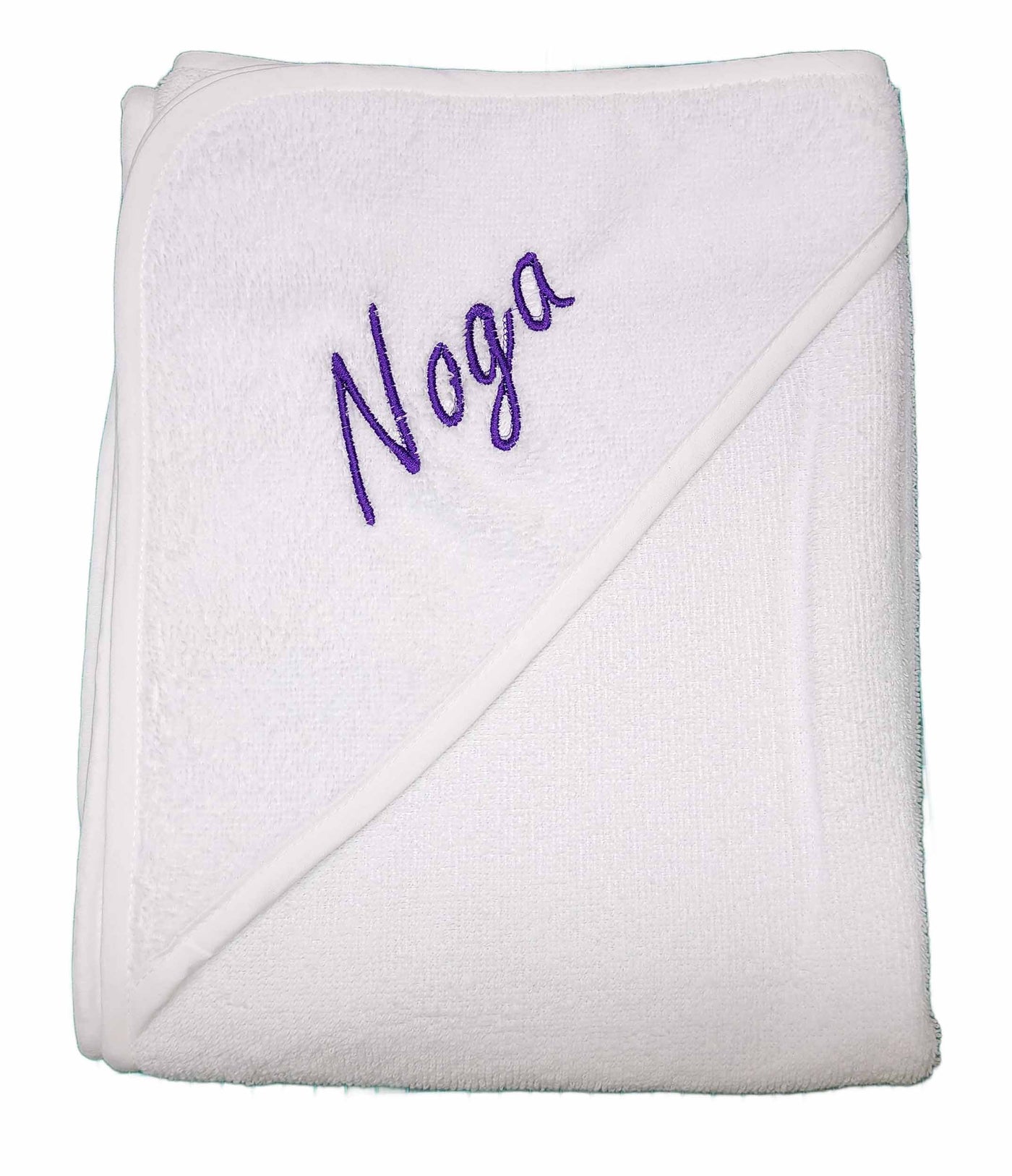 מגבת קפוצ'ון לתינוק 100% כותנה מלטפת ומפנקת עם רקמת שם הילד/ה