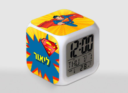 שעון מעורר חכם מעוצב עם שם אישי- סופרמן