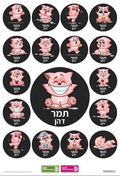 מדבקות גיהוץ עם שם אישי (17 מדבקות) - Baby Coupon