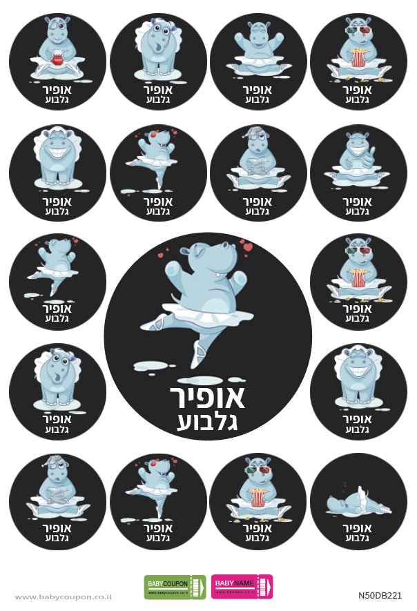 מדבקות גיהוץ עם שם אישי (17 מדבקות) - Baby Coupon