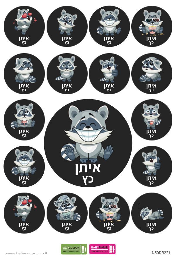 מדבקות גיהוץ עם שם אישי (17 מדבקות) - Baby Coupon