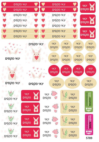 מדבקות גיהוץ עם שם אישי עמידות במים וסבון (52 מדבקות) - Baby Coupon