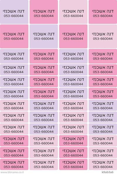 מדבקות גיהוץ עם שם ומספר טלפון (48 מדבקות) - Baby Coupon