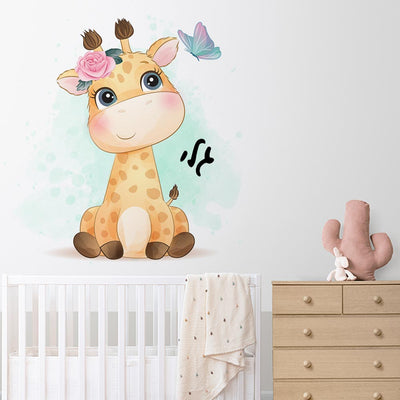 מדבקות קיר גדולות דגם ג'ירפה תינוק - Baby Coupon