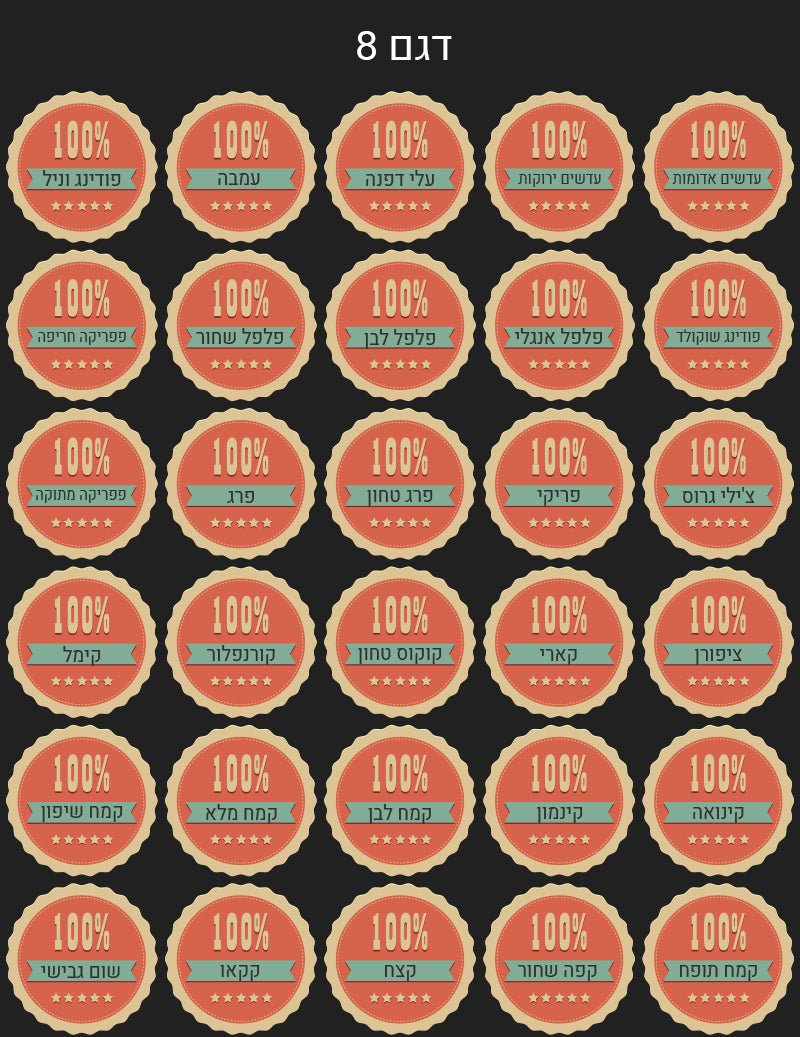 סט 100 מדבקות תבלינים מפוארות להדבקה על צנצנות מזון ותבלינים עמידות במים וסבון - Baby Coupon