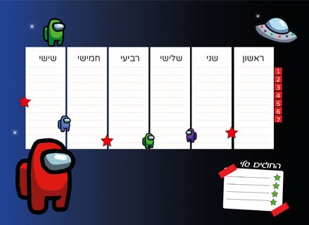 סט מוצרים עם שם הילד/ה בעיצוב "אמונג אס" - Baby Coupon